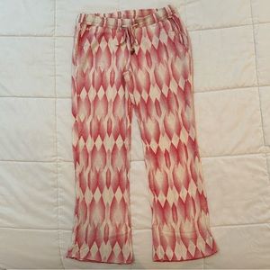 ROXY red and white tribal print pants